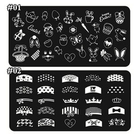 1PC stamping nail art plate noel for nails template christmas stamp set with powder false nails stainless steel accessories