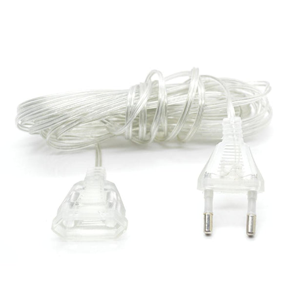 AC Power Extender Cable Cord110-220V EU/US Plug Extension Wire for Holiday Low Power LED String Light Christmas Indoor Lights
