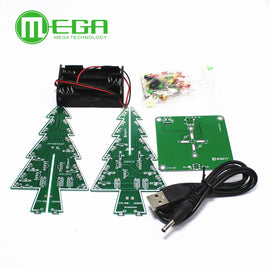 10set Three-Dimensional 3D Christmas Tree LED DIY Kit Red/Green/Yellow LED Flash Circuit Kit Electronic Fun Suite