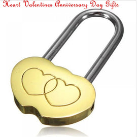 Hot Sale Padlock Love Lock Engraved Double Heart Valentines Anniversary Day Gifts Couple Christmas Gift