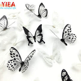 Crystal 18Pcs 3D Butterflies DIY home decor wall stickers for kids room Christmas party decoration kitchen refrigerator decal