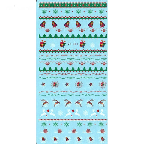 1 sheet Christmas Theme Nail Water Decals Winter Snowflake Transfer Stickers Xmas Deer Nail Art Slider Sticker Tattoo Decoration