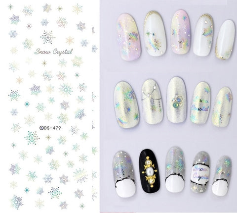 1 sheet Christmas Theme Nail Water Decals Winter Snowflake Transfer Stickers Xmas Deer Nail Art Slider Sticker Tattoo Decoration