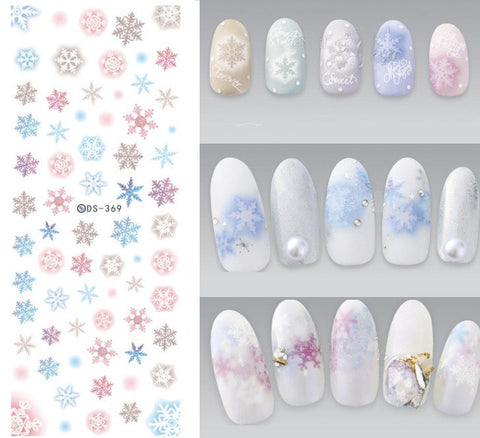 1 sheet Christmas Theme Nail Water Decals Winter Snowflake Transfer Stickers Xmas Deer Nail Art Slider Sticker Tattoo Decoration