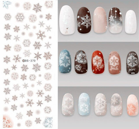 1 sheet Christmas Theme Nail Water Decals Winter Snowflake Transfer Stickers Xmas Deer Nail Art Slider Sticker Tattoo Decoration