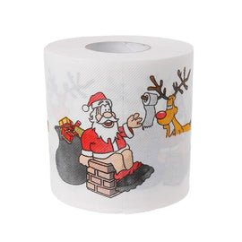 2 Layers Christmas Santa Claus Deer Toilet Roll Paper Tissue Living Room Decor Toilet Tissue Gift