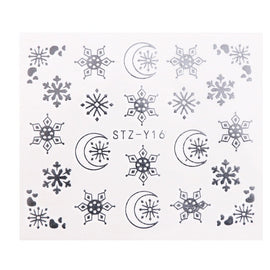 1 Pcs Gold Silver Christmas Design Nail Art Stickers Winter Snow Flower Sliders Water Decals for Nails Manicure Tool LASTZ-YA-2