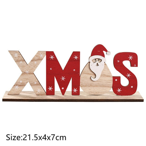 2020 New Year Natural Xmas Elk Wood Craft Christmas Tree Ornament Noel Christmas Decoration for Home Wooden Pendant Navidad Gift