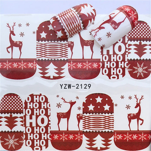 2019 NEW Winter Christmas Slider Nail Decals Nail Art Sticker DIY Manicure Water Accessory Transfer Foil Xmas Gift