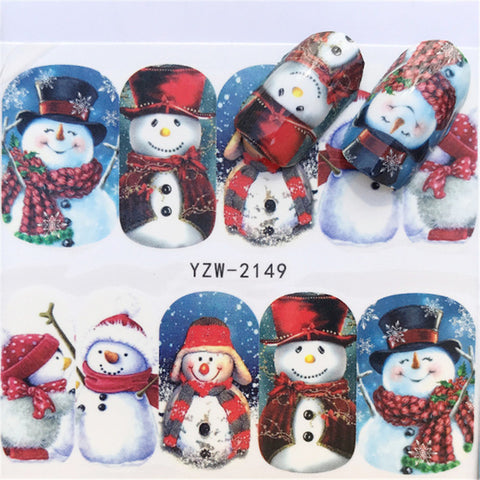 2019 NEW Winter Christmas Slider Nail Decals Nail Art Sticker DIY Manicure Water Accessory Transfer Foil Xmas Gift