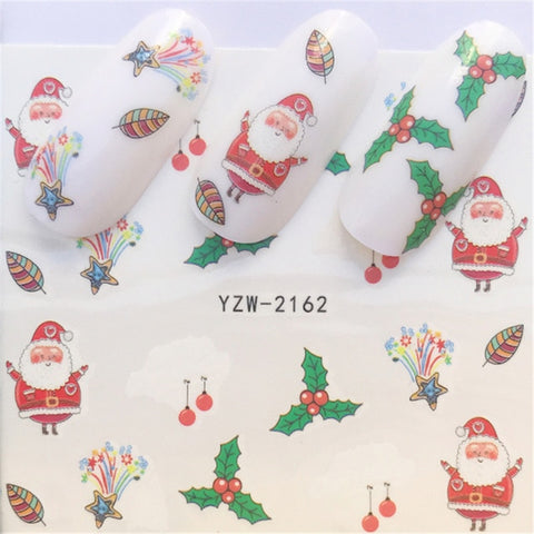 2019 NEW Winter Christmas Slider Nail Decals Nail Art Sticker DIY Manicure Water Accessory Transfer Foil Xmas Gift