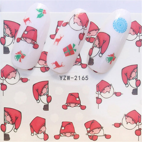 2019 NEW Winter Christmas Slider Nail Decals Nail Art Sticker DIY Manicure Water Accessory Transfer Foil Xmas Gift