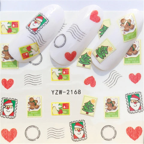 2019 NEW Winter Christmas Slider Nail Decals Nail Art Sticker DIY Manicure Water Accessory Transfer Foil Xmas Gift