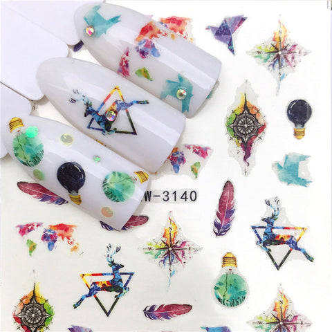 2019 NEW Winter Christmas Slider Nail Decals Nail Art Sticker DIY Manicure Water Accessory Transfer Foil Xmas Gift