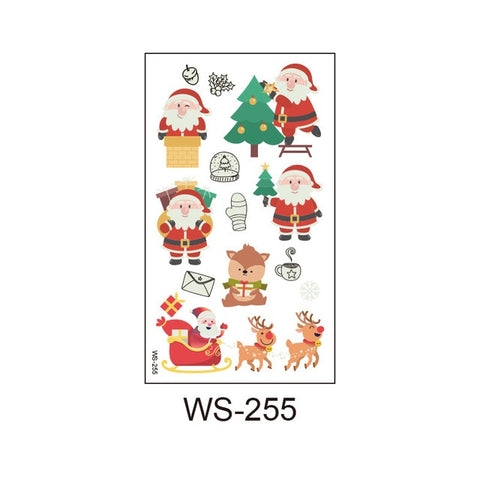 glaryyears 1 Sheet Luminous Kids Temporary Tattoo Sticker  Fake Christmas Flash Waterproof  Fashion Small Body Art For Child