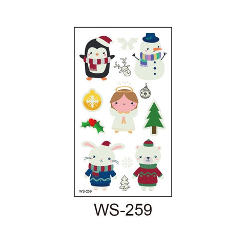 glaryyears 1 Sheet Luminous Kids Temporary Tattoo Sticker  Fake Christmas Flash Waterproof  Fashion Small Body Art For Child