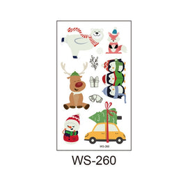 glaryyears 1 Sheet Luminous Kids Temporary Tattoo Sticker  Fake Christmas Flash Waterproof  Fashion Small Body Art For Child