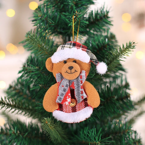 1PC Santa Claus Snowman Deer Christmas Tree Pendants Hanging Ornaments Gifts New Year Xmas Decor Home Festive Party Decoration