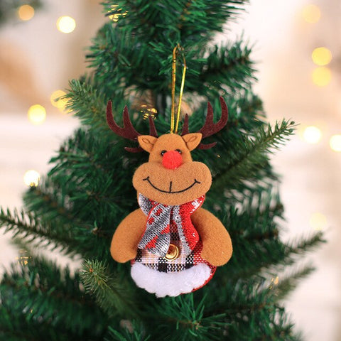 1PC Santa Claus Snowman Deer Christmas Tree Pendants Hanging Ornaments Gifts New Year Xmas Decor Home Festive Party Decoration