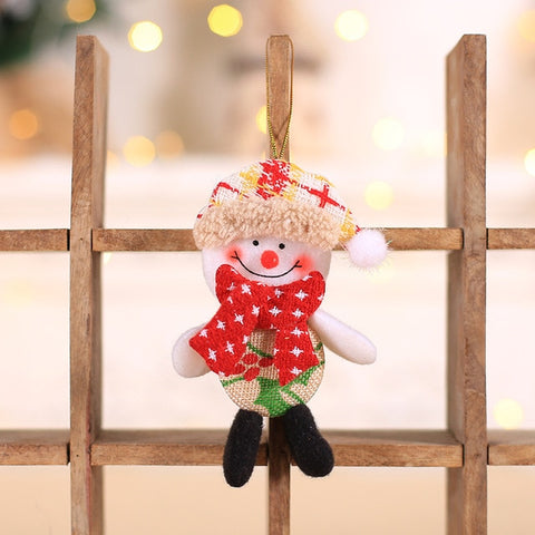 1PC Santa Claus Snowman Deer Christmas Tree Pendants Hanging Ornaments Gifts New Year Xmas Decor Home Festive Party Decoration