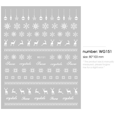 1 pieces stickers for christmas nails decals snowflakes envelopes christmas snowman decorations for winter nails manicure tools