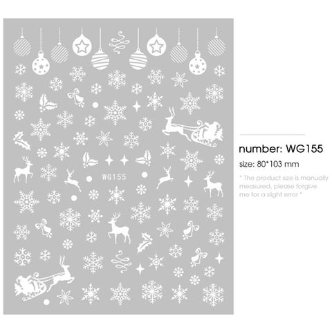 1 pieces stickers for christmas nails decals snowflakes envelopes christmas snowman decorations for winter nails manicure tools