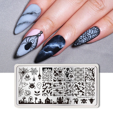 BORN PRETTY 1PC Christmas Nail Stamping Template Flower Animal Geometry Love Valentine's Day Rectangle Nail Art Stamping Plate