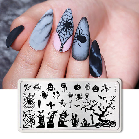 BORN PRETTY 1PC Christmas Nail Stamping Template Flower Animal Geometry Love Valentine's Day Rectangle Nail Art Stamping Plate