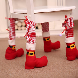 New Christmas restaurant 4pcs Christmas Chair Leg Cover Table Foot For Home Xmas Party Dinner Decoration Creative Christmas