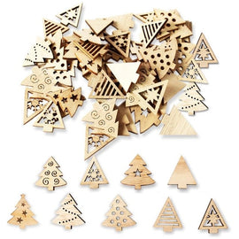 50pcs Wooden 2019 Christmas Decorations Mini Tree Ornaments Santa Claus Snowman Deer Xmas Party Decoration for Home New Year