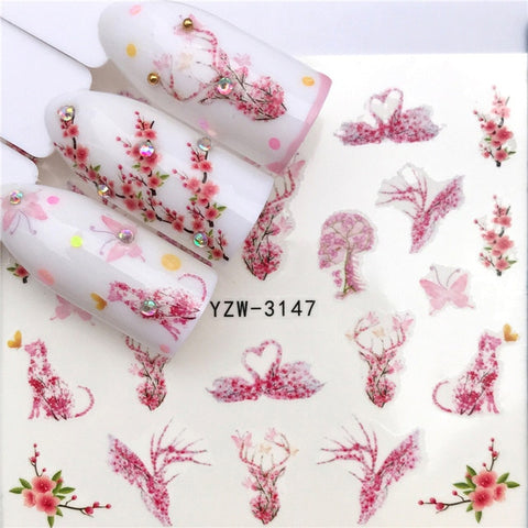 2019 Winter New Version Fashion Nail Art Christmas Nail Watermark Sticker Santa tree Snowman Antler Nail Art Stickers Xmas Gift