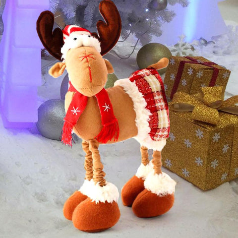 Christmas Elk Plush Toy Reindeer Christmas Decoration Simulation Christmas Deer Miniatures Christmas Doll 2 Kind Size