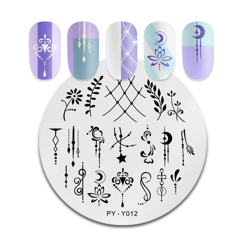 PICT YOU Christmas Festival New Year Snowflake Pattern Nail Stamping Plates Nail Art Plate Stencil Stainless Steel Nail Design