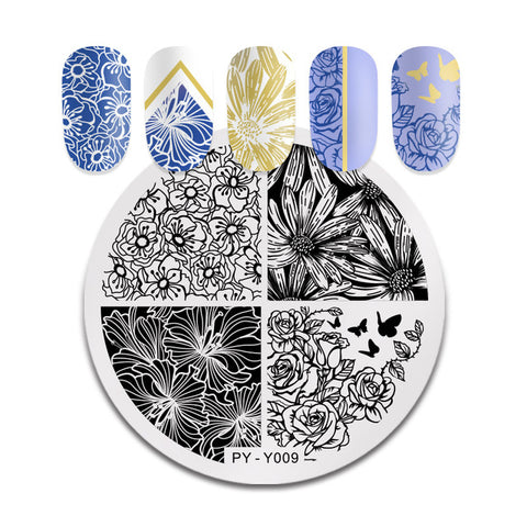 PICT YOU Christmas Festival New Year Snowflake Pattern Nail Stamping Plates Nail Art Plate Stencil Stainless Steel Nail Design