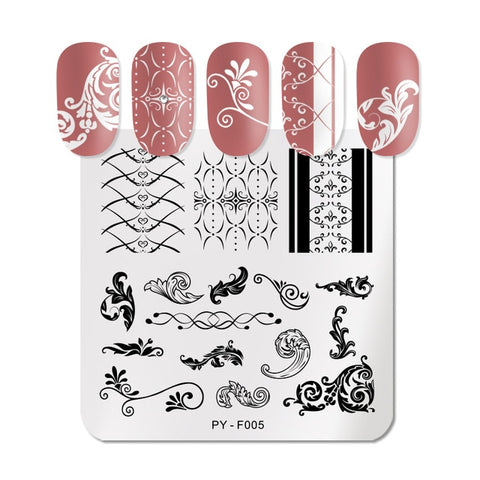 PICT YOU Christmas Festival New Year Snowflake Pattern Nail Stamping Plates Nail Art Plate Stencil Stainless Steel Nail Design