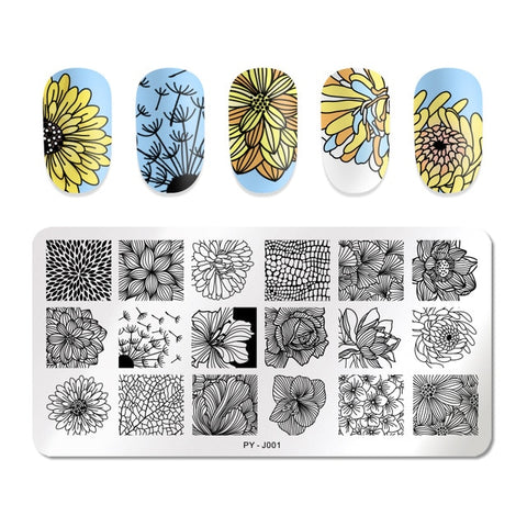 PICT YOU Christmas Festival New Year Snowflake Pattern Nail Stamping Plates Nail Art Plate Stencil Stainless Steel Nail Design