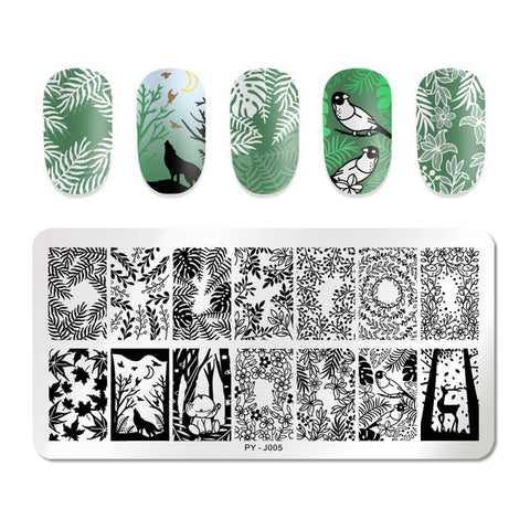 PICT YOU Christmas Festival New Year Snowflake Pattern Nail Stamping Plates Nail Art Plate Stencil Stainless Steel Nail Design