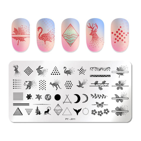 PICT YOU Christmas Festival New Year Snowflake Pattern Nail Stamping Plates Nail Art Plate Stencil Stainless Steel Nail Design