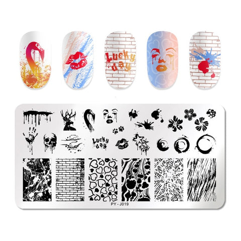 PICT YOU Christmas Festival New Year Snowflake Pattern Nail Stamping Plates Nail Art Plate Stencil Stainless Steel Nail Design