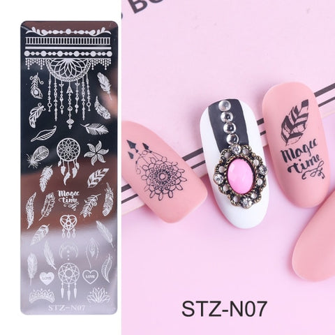 STZ Christmas Designs Nail Stamping Plates Snowflakes Deer Gift Nail Art Stamp Templates Stencils Polish Manicure Tools STZ-N/BE