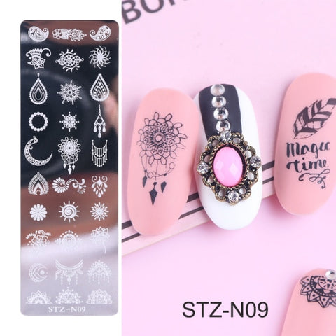 STZ Christmas Designs Nail Stamping Plates Snowflakes Deer Gift Nail Art Stamp Templates Stencils Polish Manicure Tools STZ-N/BE