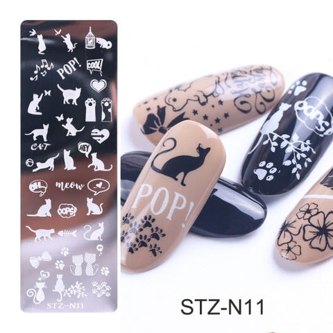 STZ Christmas Designs Nail Stamping Plates Snowflakes Deer Gift Nail Art Stamp Templates Stencils Polish Manicure Tools STZ-N/BE