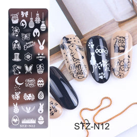 STZ Christmas Designs Nail Stamping Plates Snowflakes Deer Gift Nail Art Stamp Templates Stencils Polish Manicure Tools STZ-N/BE