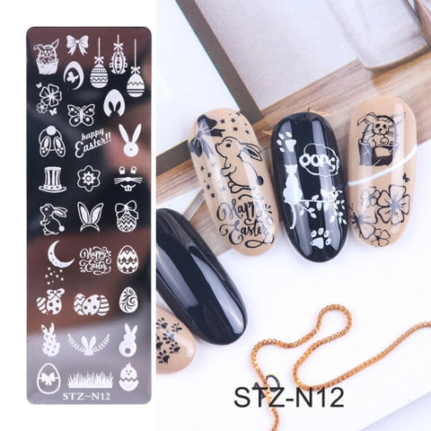 STZ Christmas Designs Nail Stamping Plates Snowflakes Deer Gift Nail Art Stamp Templates Stencils Polish Manicure Tools STZ-N/BE