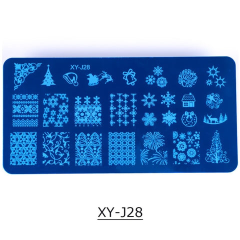 STZ Christmas Designs Nail Stamping Plates Snowflakes Deer Gift Nail Art Stamp Templates Stencils Polish Manicure Tools STZ-N/BE