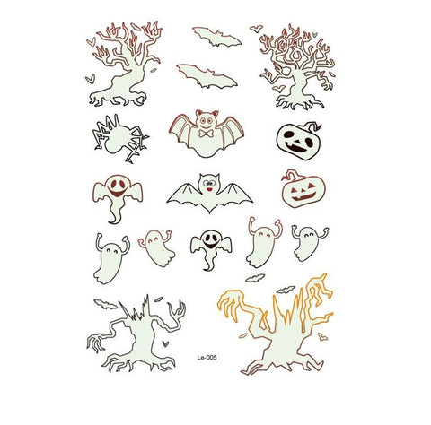 2019 Halloween Christmas Luminous Temporary Tattoo Stickers Ghost Santa Claus Glowing In Dark For Carnival Party Decorations