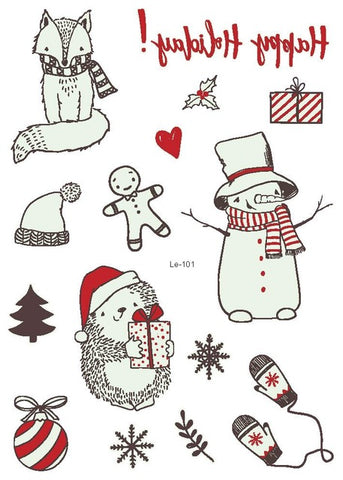 2019 Halloween Christmas Luminous Temporary Tattoo Stickers Ghost Santa Claus Glowing In Dark For Carnival Party Decorations