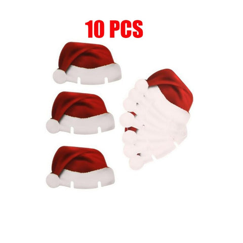 Christmas Decorations For Home 10PCS Christmas Red Wine Paper Cup Card Christmas Hat Wine Glass Card Decor navidad natal kerst @