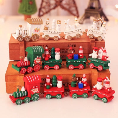 Christmas Decorations Christmas Wooden Train Children's Kindergarten Holiday Christmas Gifts Christmas Ornaments Gifts  Kids