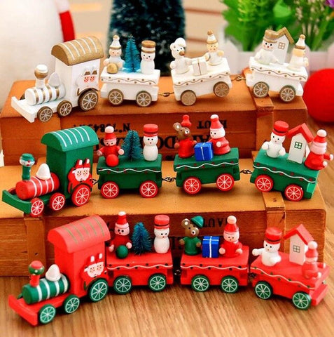 Christmas Decorations Christmas Wooden Train Children's Kindergarten Holiday Christmas Gifts Christmas Ornaments Gifts  Kids